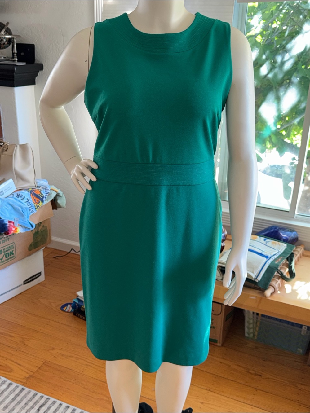 Banana Republic Green Sleeveless Sheath Dress sz 14